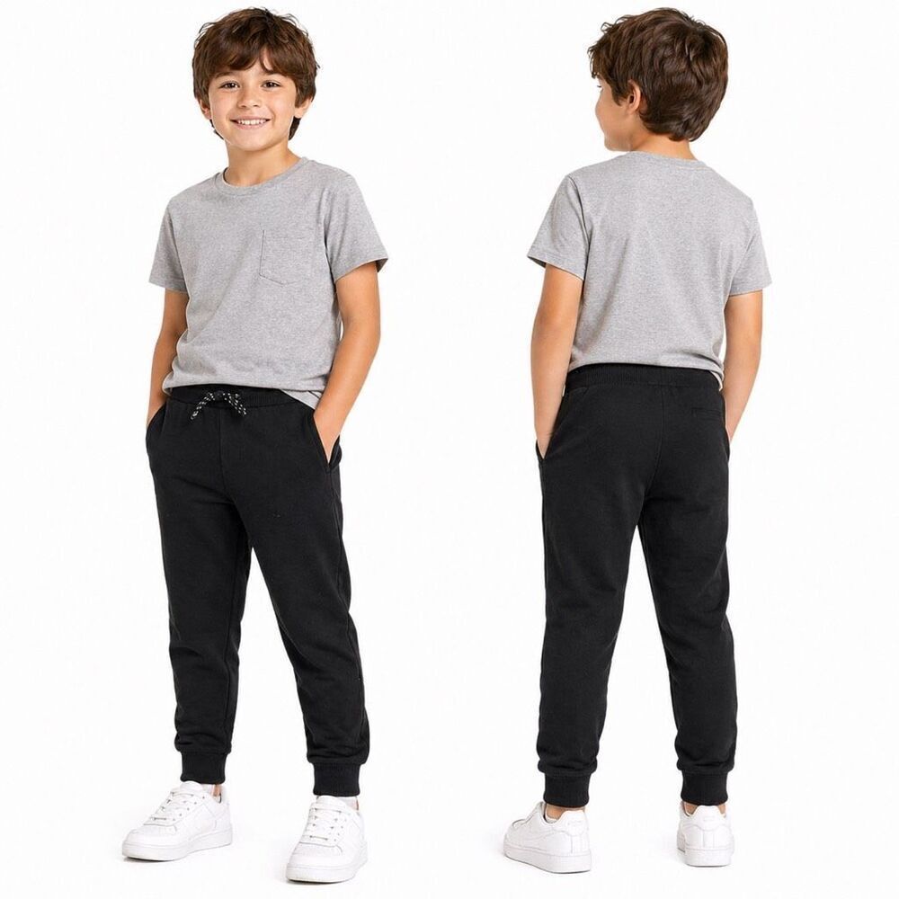 Kenneth Cole Boys Black Jogger Sweatpants Size 7 XL Drawstring Cotton Lounge